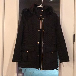 Jessica Simpson Water Resistant Black Hooded Coat